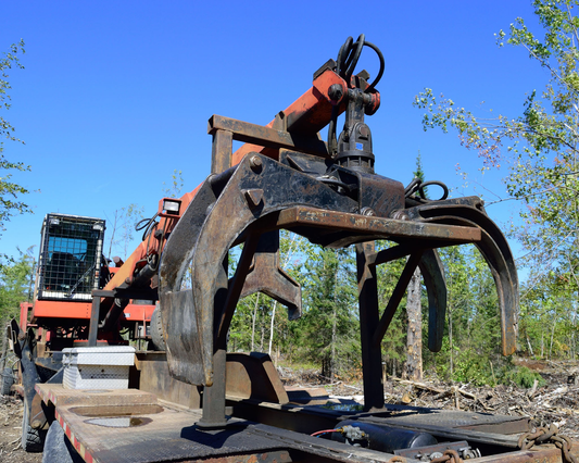 Forestry grapple with a robust hydraulic rotator