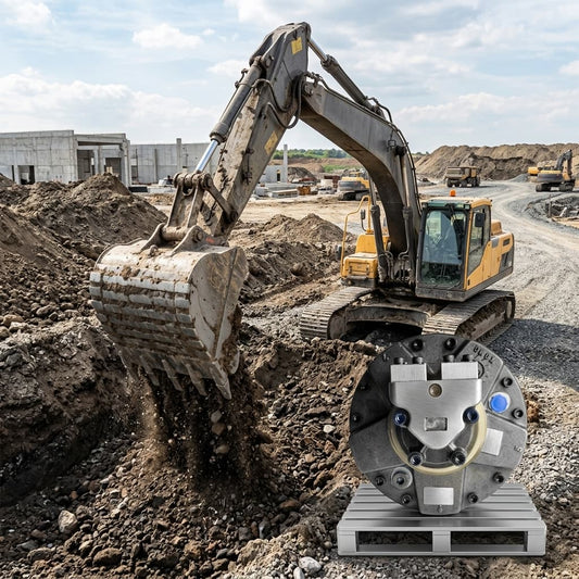 The piston hydraulic motor is used in the excavator and is working smoothly.