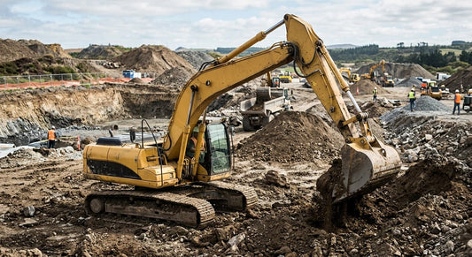 The excavator equipped with a Xincan hydraulic motor is currently in operation.