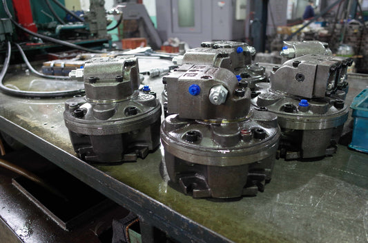 The newly assembled hydraulic motor is of reliable quality.